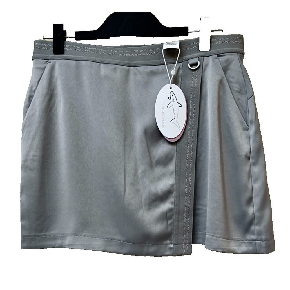 NEW Greg Norman Shark Gray Sculpting Golf Skort Skirt Womens Size M NWT